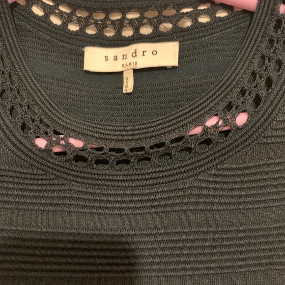 Sandro Army Green jersey dress - Picture 2 of 4